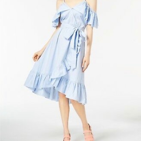 Jill Stuart Blue Stripe Flounce Dress - Picture 1 of 4